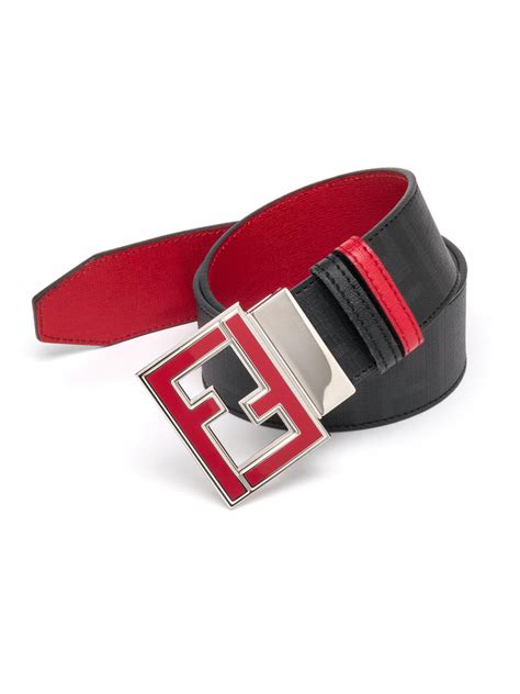 fendi belt red|authentic men's Fendi belt.